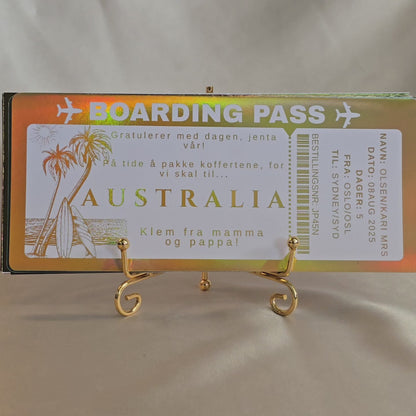 "Boarding pass" hvitt