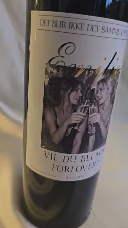 Personlig flaskeetikett - Vil du bli min forlover?
